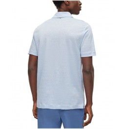 BOSS Men's Regular-Fit Two-Tone Linen Polo Shirt Blue $79.00 Polo Shirts