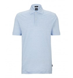 BOSS Men's Regular-Fit Two-Tone Linen Polo Shirt Blue $79.00 Polo Shirts