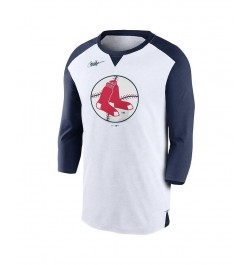 Men's White, Navy Boston Red Sox Rewind 3/4-Sleeve T-shirt $24.75 T-Shirts