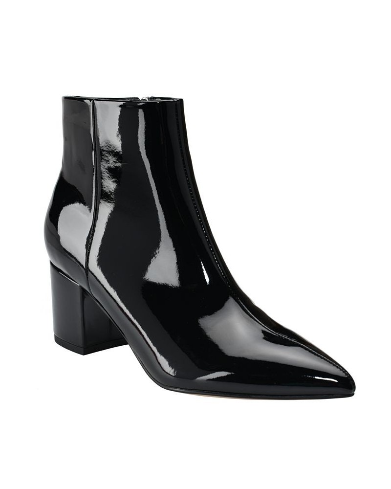 Women's Jelly Cold Weather Block Heel Booties Black $74.50 Shoes