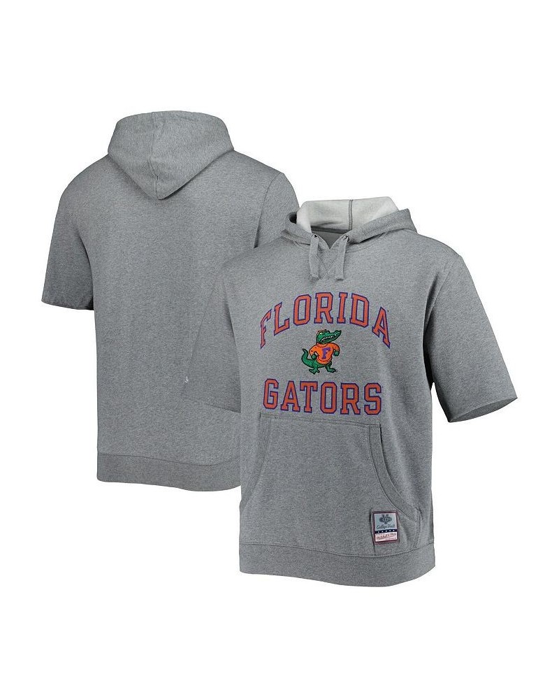 Men's Heathered Gray Florida Gators Wordmark Short Sleeve Pullover Hoodie $50.34 Sweatshirt