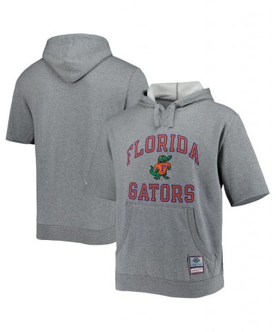 Men's Heathered Gray Florida Gators Wordmark Short Sleeve Pullover Hoodie $50.34 Sweatshirt