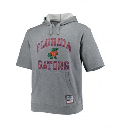 Men's Heathered Gray Florida Gators Wordmark Short Sleeve Pullover Hoodie $50.34 Sweatshirt