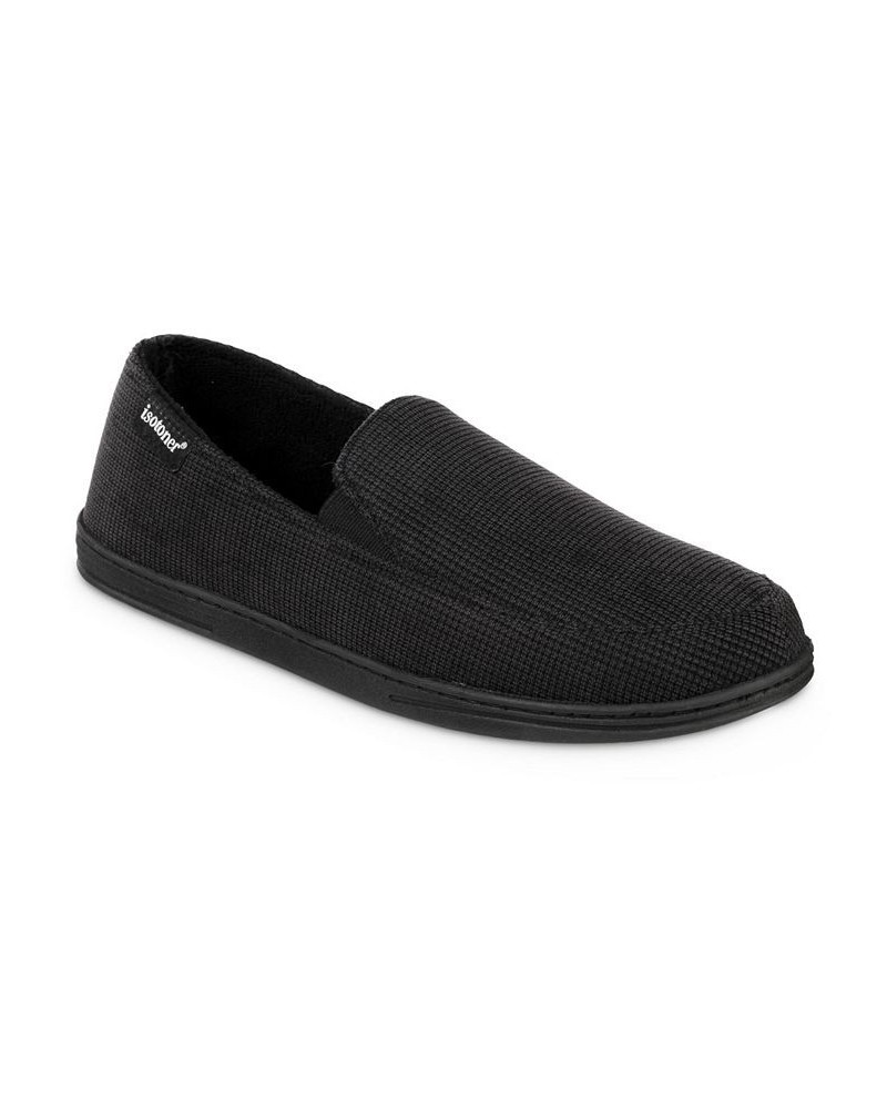 Men's Mini Box Cord Luke Moccasin Slippers Black $12.74 Shoes