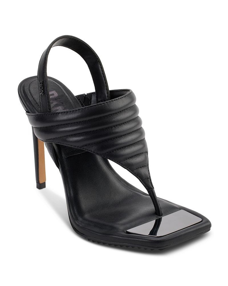 Women's Ranae Square-Toe Slingback Dress Sandals Black $58.38 Shoes