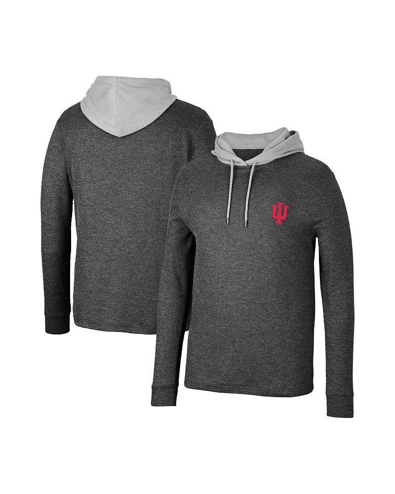 Men's Black Indiana Hoosiers Ballot Waffle-Knit Thermal Long Sleeve Hoodie T-shirt $38.49 T-Shirts