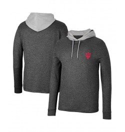 Men's Black Indiana Hoosiers Ballot Waffle-Knit Thermal Long Sleeve Hoodie T-shirt $38.49 T-Shirts