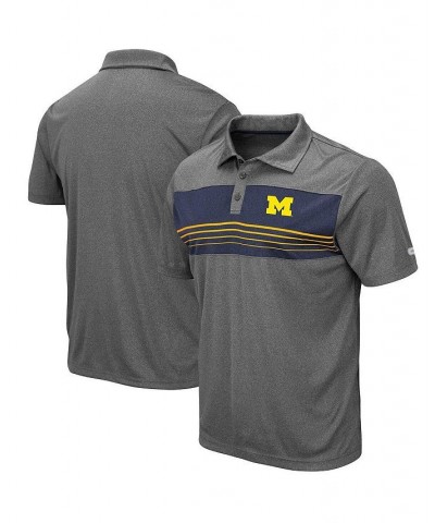 Men's Heathered Charcoal Michigan Wolverines Smithers Polo Shirt $25.00 Polo Shirts