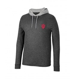 Men's Black Indiana Hoosiers Ballot Waffle-Knit Thermal Long Sleeve Hoodie T-shirt $38.49 T-Shirts