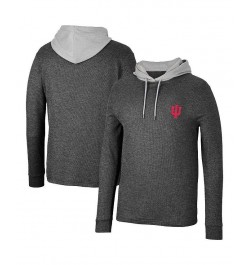 Men's Black Indiana Hoosiers Ballot Waffle-Knit Thermal Long Sleeve Hoodie T-shirt $38.49 T-Shirts