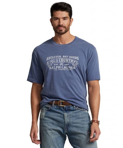 Men's Big & Tall Logo Jersey Crewneck T-Shirt Blue $29.82 T-Shirts