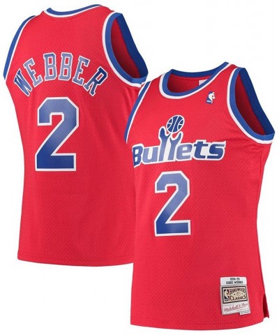 Men's Chris Webber Red Washington Bullets Hardwood Classics 1994-95 Swingman Jersey $59.45 Jersey