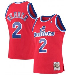 Men's Chris Webber Red Washington Bullets Hardwood Classics 1994-95 Swingman Jersey $59.45 Jersey