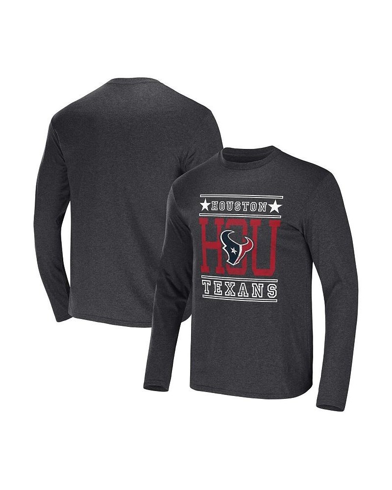 Men's NFL x Darius Rucker Collection by Heathered Charcoal Houston Texans Long Sleeve T-shirt $22.43 T-Shirts