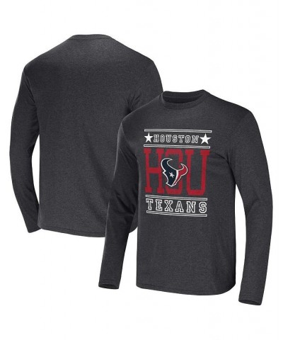 Men's NFL x Darius Rucker Collection by Heathered Charcoal Houston Texans Long Sleeve T-shirt $22.43 T-Shirts