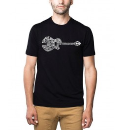 Men's Premium Word Art T-Shirt - Country Guitar Black $18.45 T-Shirts