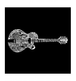 Men's Premium Word Art T-Shirt - Country Guitar Black $18.45 T-Shirts