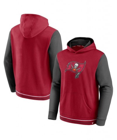 Men's Branded Red and Pewter Tampa Bay Buccaneers Block Party Pullover Hoodie $28.67 Sweatshirt