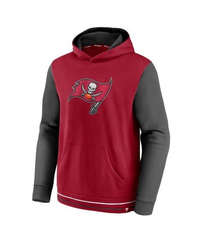 Men's Branded Red and Pewter Tampa Bay Buccaneers Block Party Pullover Hoodie $28.67 Sweatshirt