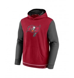 Men's Branded Red and Pewter Tampa Bay Buccaneers Block Party Pullover Hoodie $28.67 Sweatshirt