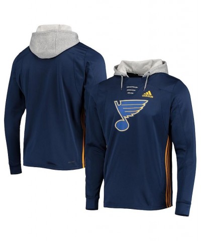 Men's Navy St. Louis Blues Skate Lace AEROREADY Pullover Hoodie $33.00 Sweatshirt