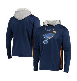 Men's Navy St. Louis Blues Skate Lace AEROREADY Pullover Hoodie $33.00 Sweatshirt