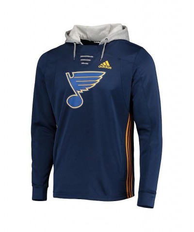 Men's Navy St. Louis Blues Skate Lace AEROREADY Pullover Hoodie $33.00 Sweatshirt