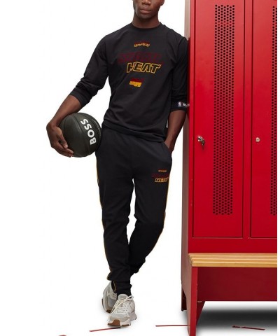 BOSS x NBA Men's Miami Heat Tracksuit Bottoms Black $50.22 Pants