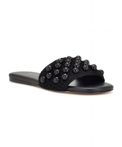 Women's Leelee Round Toe Slip-On Slide Sandals Black $54.45 Shoes