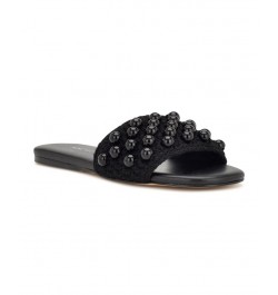 Women's Leelee Round Toe Slip-On Slide Sandals Black $54.45 Shoes