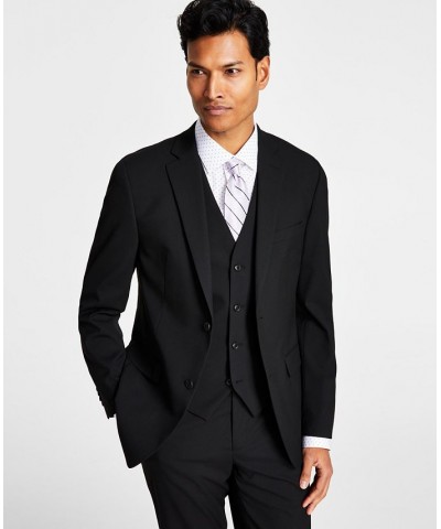 Men's Slim-Fit Stretch Solid Suit Jacket Black $48.30 Suits