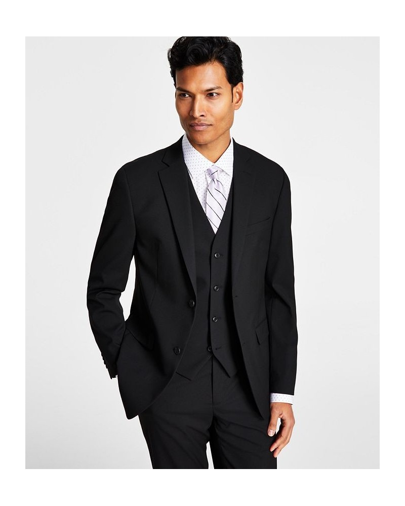 Men's Slim-Fit Stretch Solid Suit Jacket Black $48.30 Suits