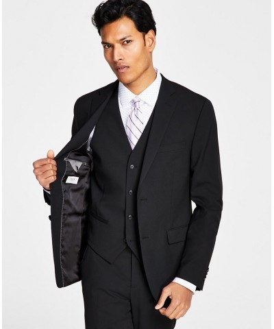 Men's Slim-Fit Stretch Solid Suit Jacket Black $48.30 Suits