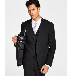 Men's Slim-Fit Stretch Solid Suit Jacket Black $48.30 Suits