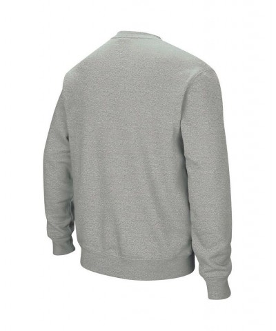 Men's Heather Gray Navy Midshipmen Arch and Logo Crew Neck Sweatshirt $28.20 Sweatshirt