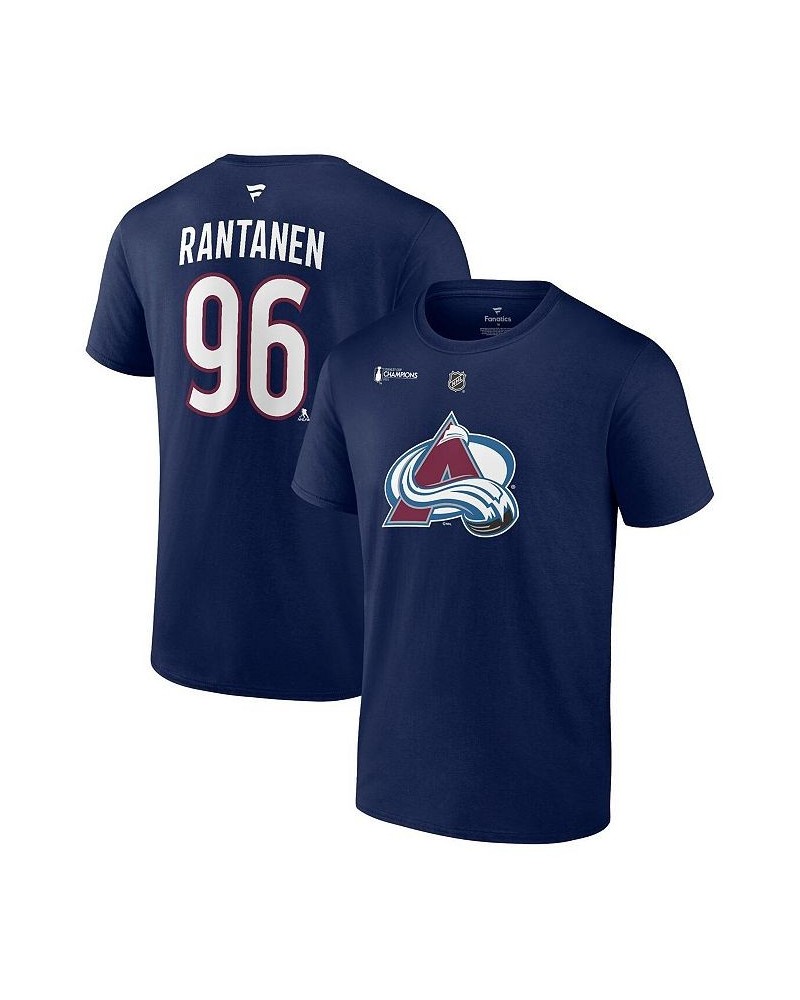 Men's Branded Mikko Rantanen Navy Colorado Avalanche 2022 Stanley Cup Champions Authentic Stack Name and Number T-shirt $18.0...