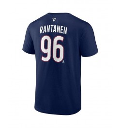 Men's Branded Mikko Rantanen Navy Colorado Avalanche 2022 Stanley Cup Champions Authentic Stack Name and Number T-shirt $18.0...