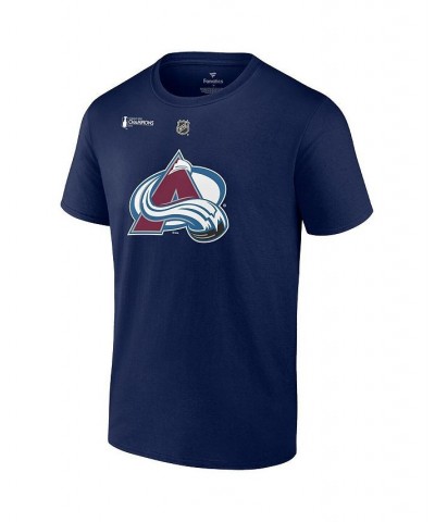 Men's Branded Mikko Rantanen Navy Colorado Avalanche 2022 Stanley Cup Champions Authentic Stack Name and Number T-shirt $18.0...