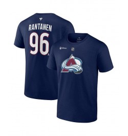 Men's Branded Mikko Rantanen Navy Colorado Avalanche 2022 Stanley Cup Champions Authentic Stack Name and Number T-shirt $18.0...