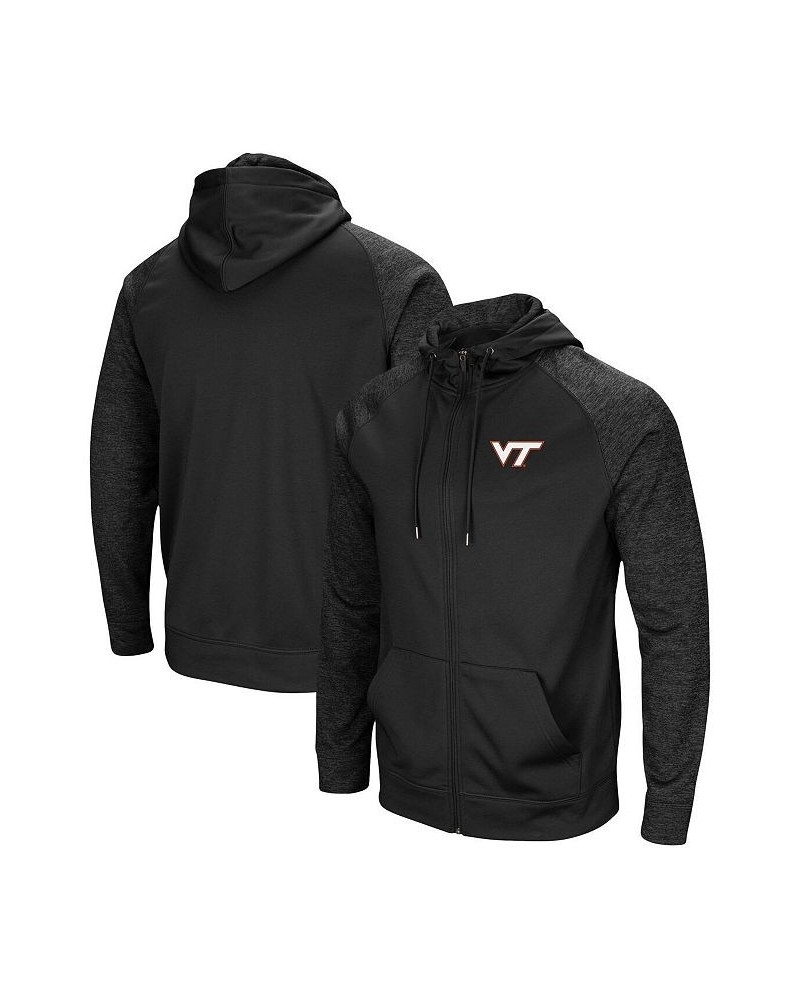 Men's Black Virginia Tech Hokies Blackout 3.0 Tonal Raglan Full-Zip Hoodie $31.50 Sweatshirt