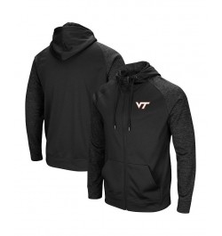 Men's Black Virginia Tech Hokies Blackout 3.0 Tonal Raglan Full-Zip Hoodie $31.50 Sweatshirt