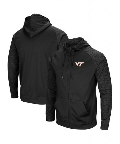 Men's Black Virginia Tech Hokies Blackout 3.0 Tonal Raglan Full-Zip Hoodie $31.50 Sweatshirt