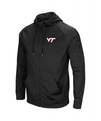 Men's Black Virginia Tech Hokies Blackout 3.0 Tonal Raglan Full-Zip Hoodie $31.50 Sweatshirt