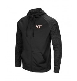 Men's Black Virginia Tech Hokies Blackout 3.0 Tonal Raglan Full-Zip Hoodie $31.50 Sweatshirt