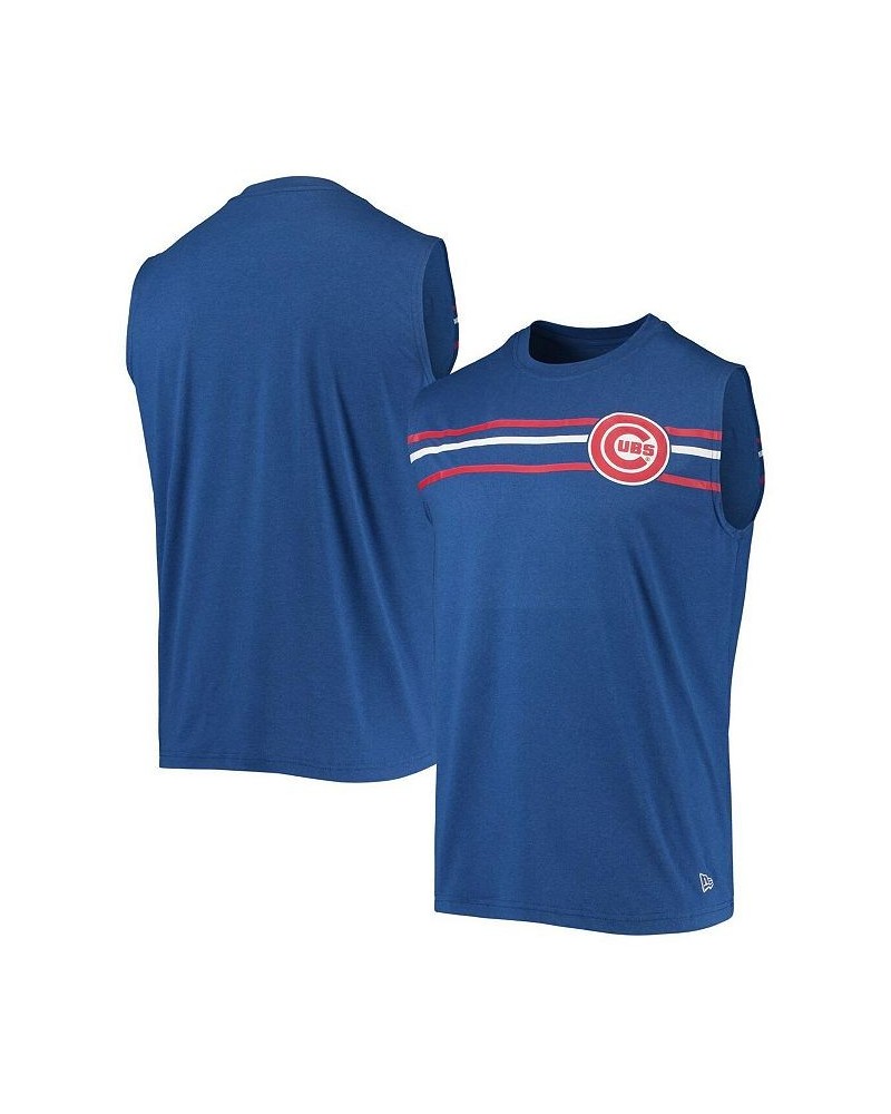 Men's Heathered Royal Chicago Cubs Muscle Tank Top $26.99 T-Shirts