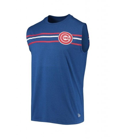 Men's Heathered Royal Chicago Cubs Muscle Tank Top $26.99 T-Shirts