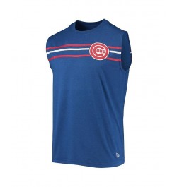 Men's Heathered Royal Chicago Cubs Muscle Tank Top $26.99 T-Shirts