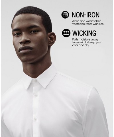 Men's Slim-Fit Non-Iron Performance Dress Shirt Stream $24.88 Dress Shirts