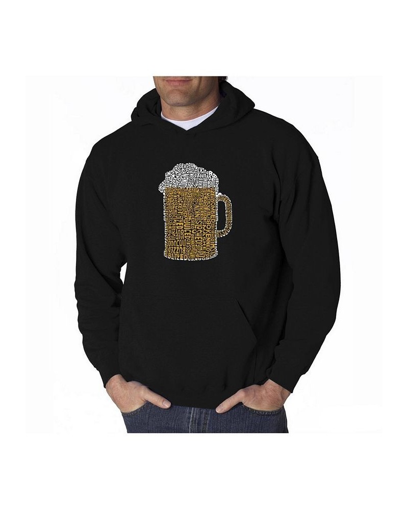 Men's Word Art Hooded Sweatshirt - Slang Terms For Being Wasted Black $32.99 Sweatshirt