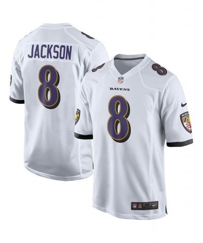 Men's Lamar Jackson White Baltimore Ravens Player Game Jersey $47.60 Jersey